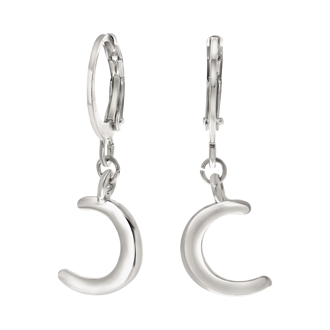 Zilverkleurige bijoux oorbellen maan