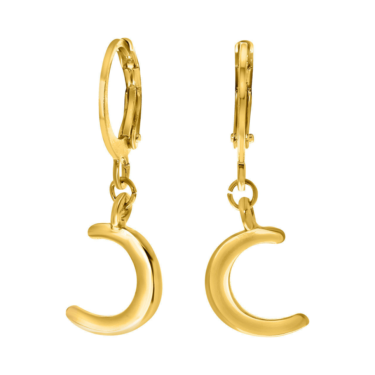 Goudkleurige bijoux oorbellen maan