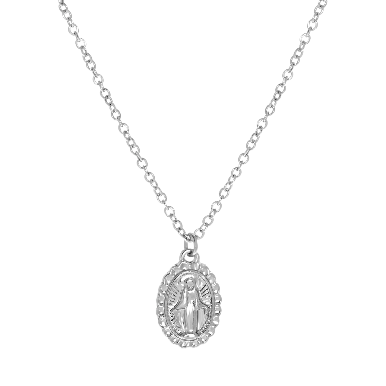 Zilverkleurige byoux ketting Maria