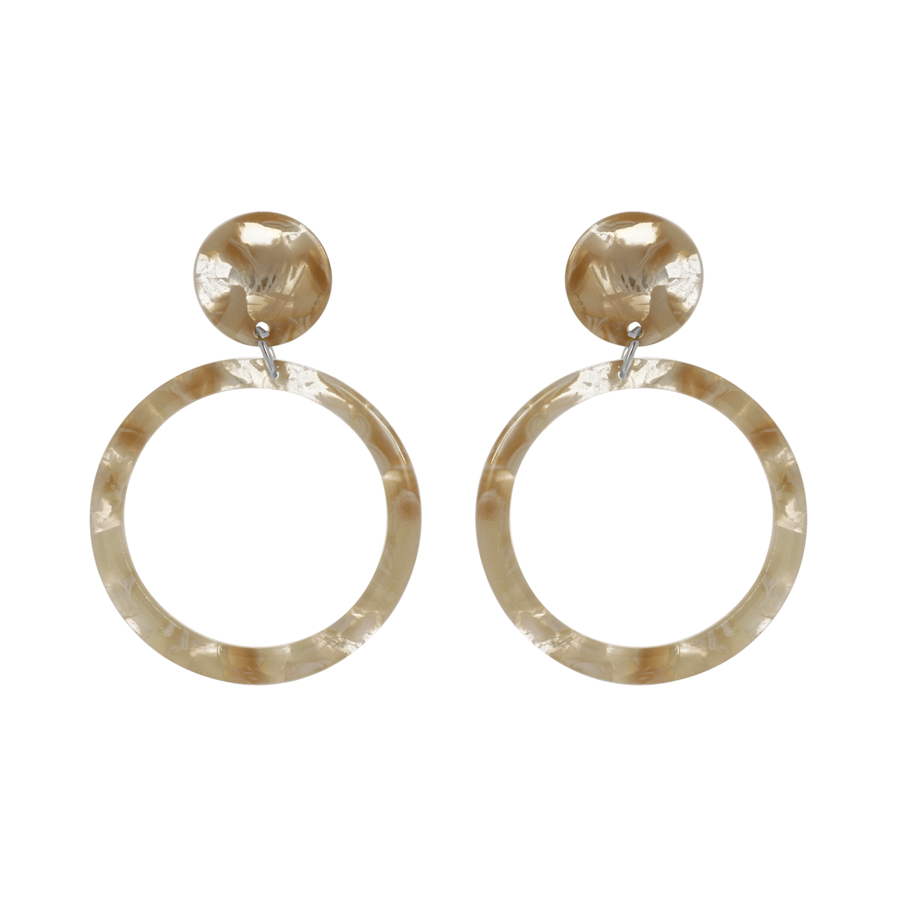 Runde Byoux-Ohrringe, beige