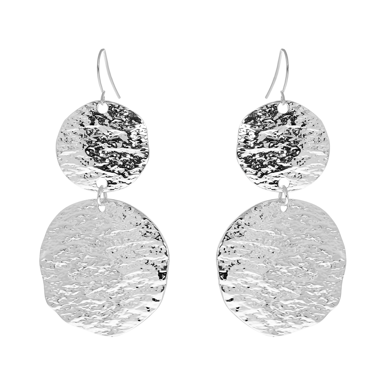 Bijoux zilverkleurige oorringhangers voor dames