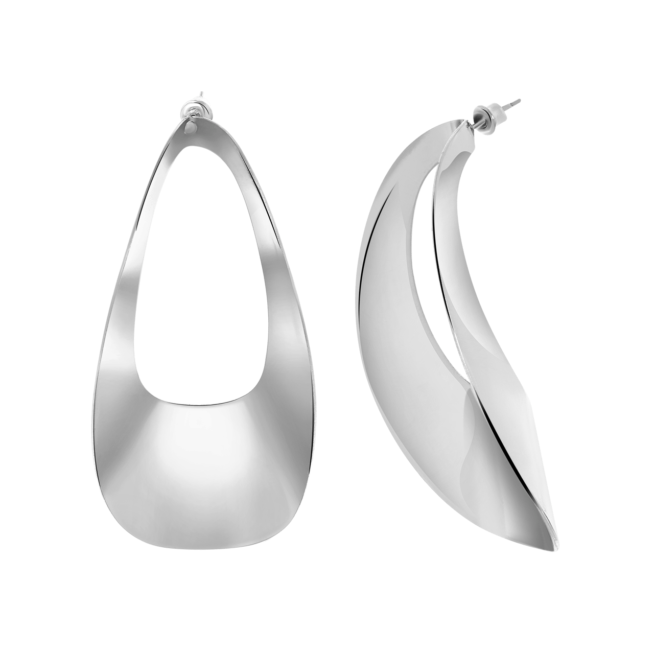 Zilverkleurig byoux statement oorbellen