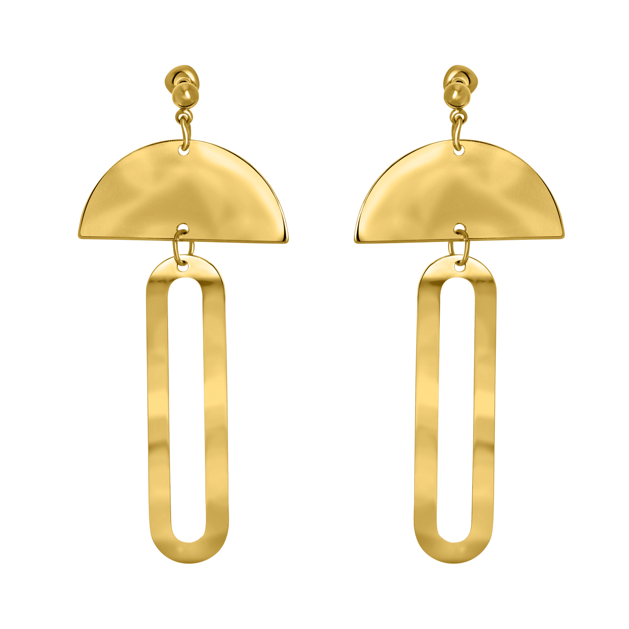 Goudkleurige byoux oorbellen lang