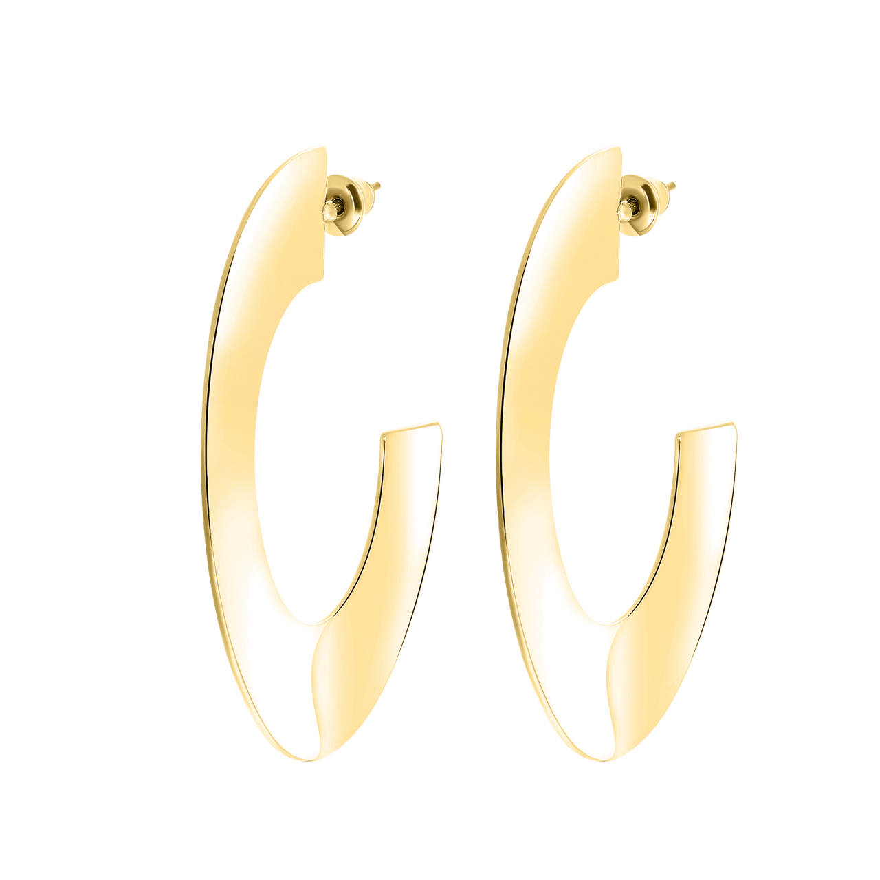 Goldfarbene Byoux-Ohrringe in Scheibenform