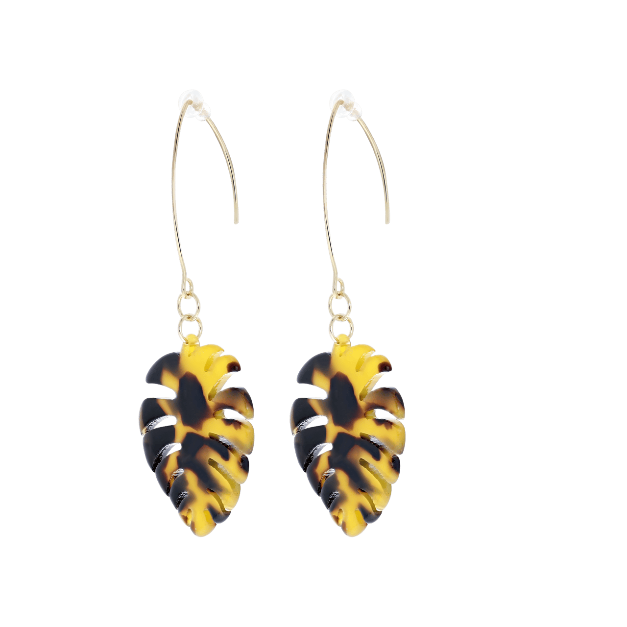 Byoux oorbellen blad bruin