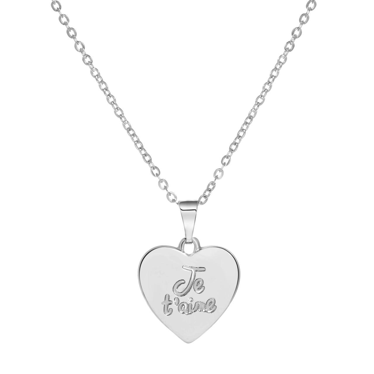 Zilverkleurige byoux ketting met hanger hart