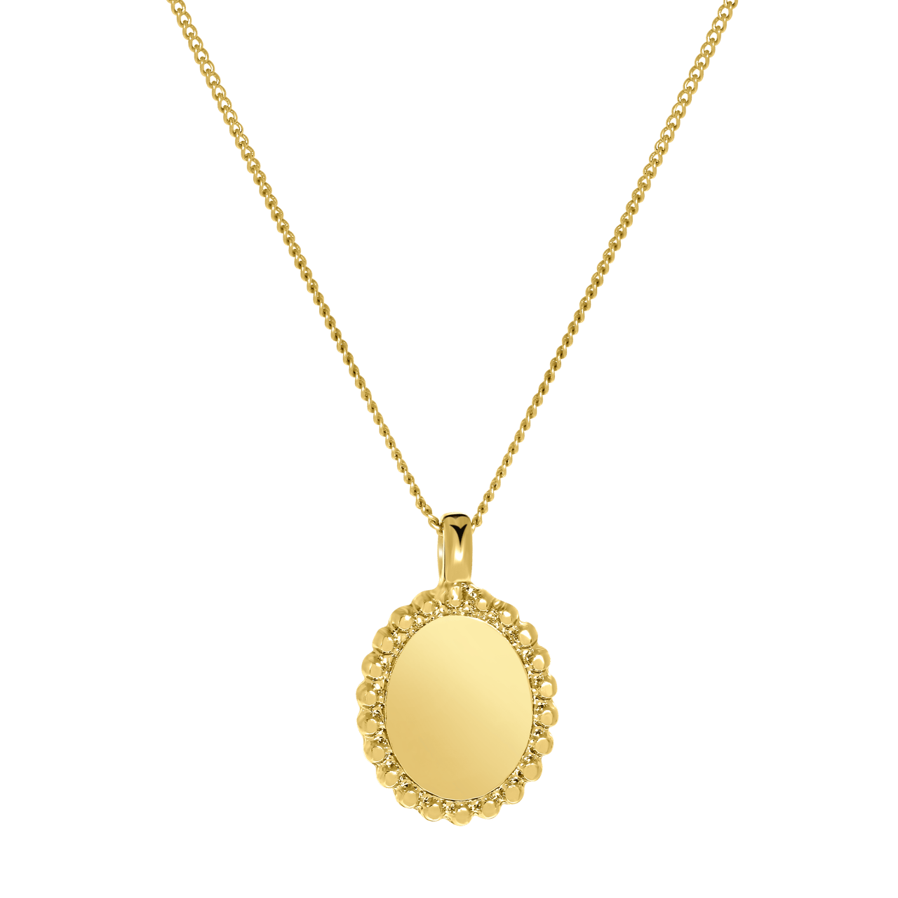Goudkleurige byoux ketting met ovale munt