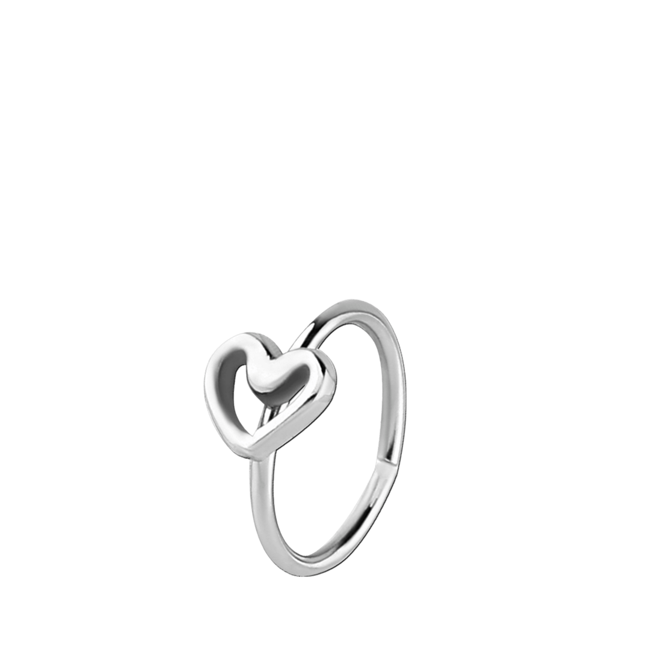 Nahtloses Edelstahlpiercing mit offenem Herz