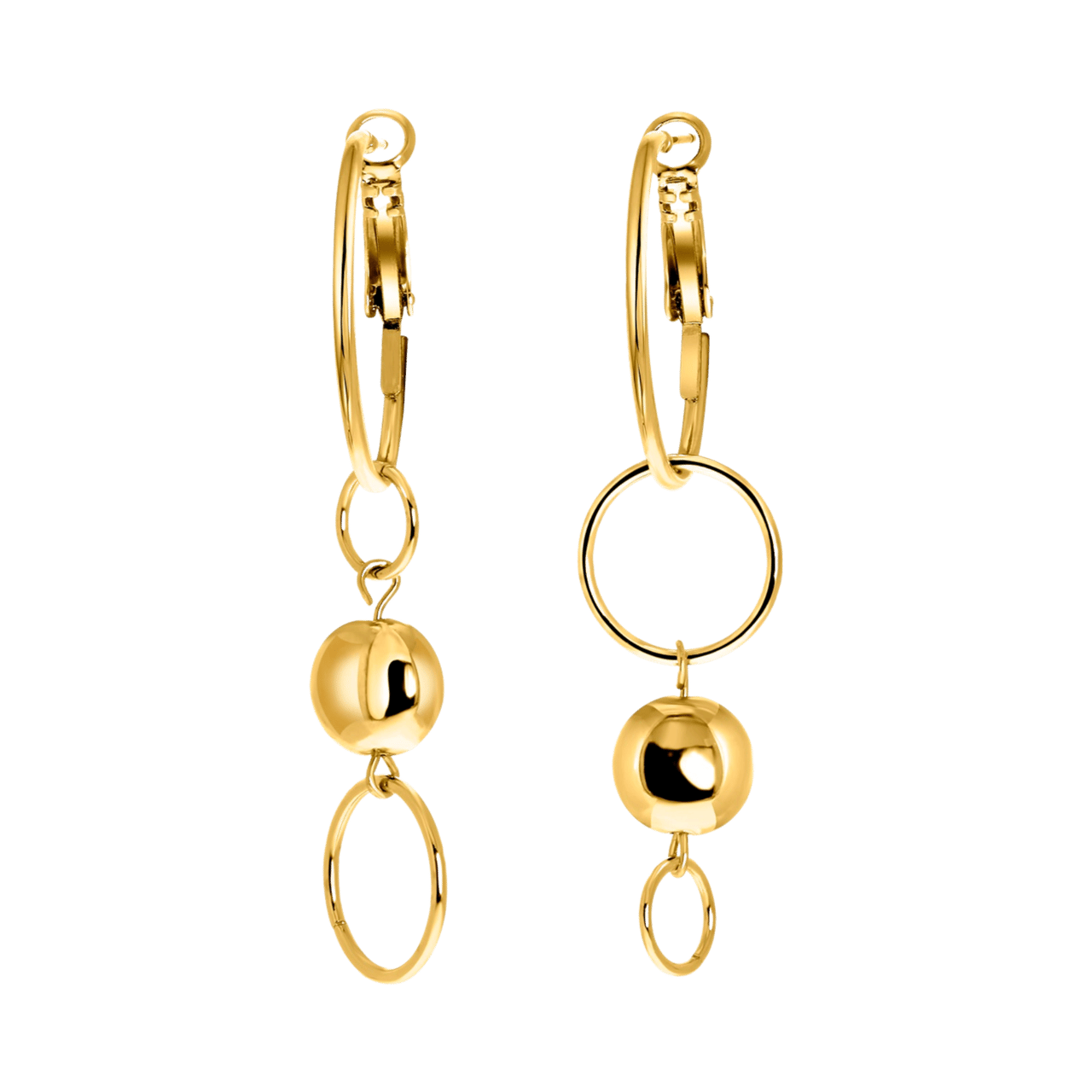 Bijoux goudkleurige oorringen met hanger voor dames