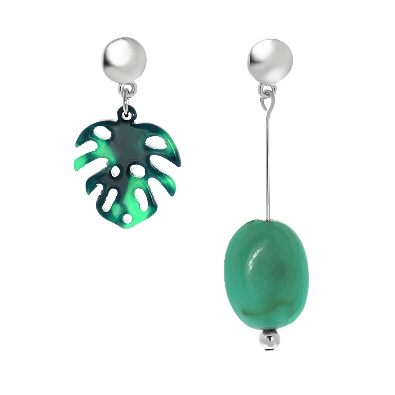 Zilverkleurige byoux oorbellen blad