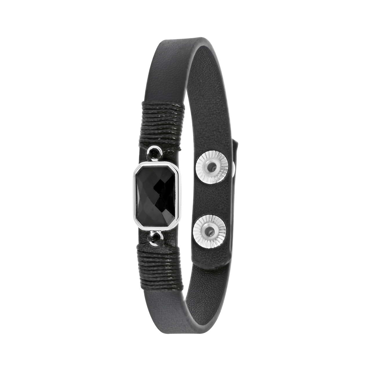 Zwarte byoux armband met zwarte steen