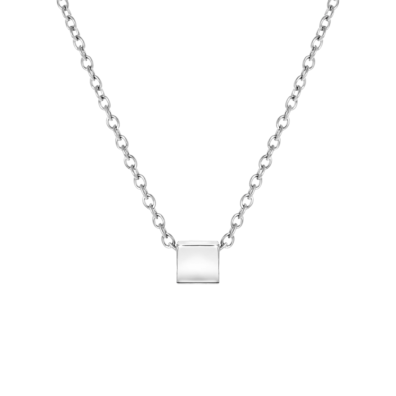 Stainless steel ketting kubus voor dames