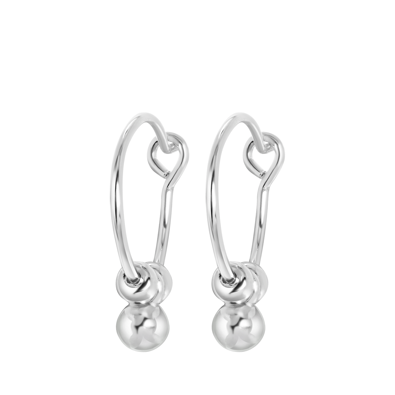 Bijoux zilverkleurige oorringen met hanger voor dames