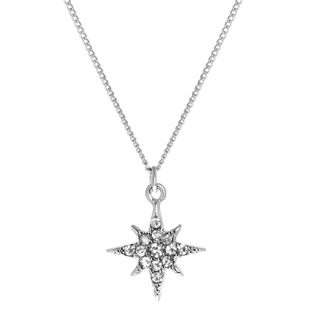 Zilverkleurige byoux ketting ster