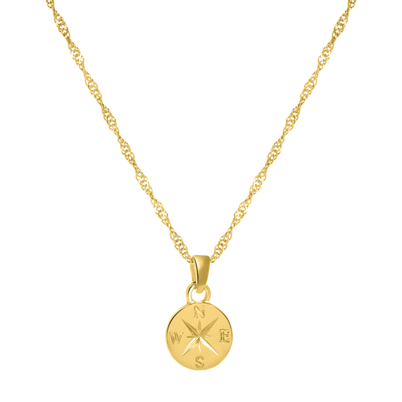 Goudkleurige bijoux ketting met hanger munt voor dames