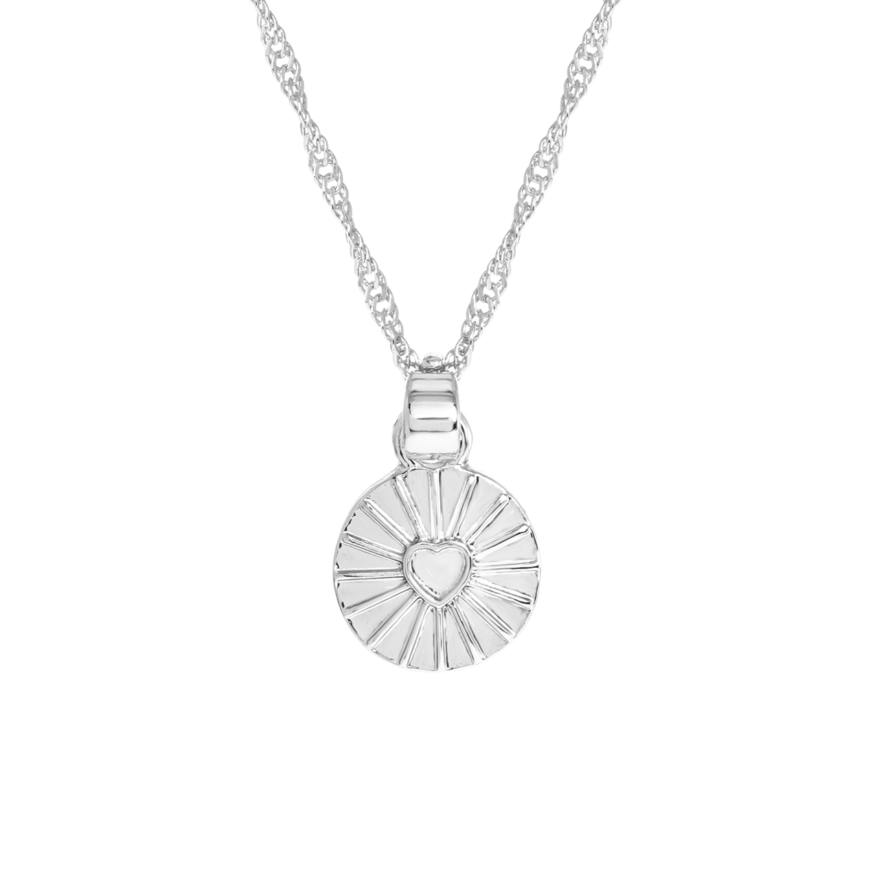 Zilverkleurige byoux ketting met hanger hart