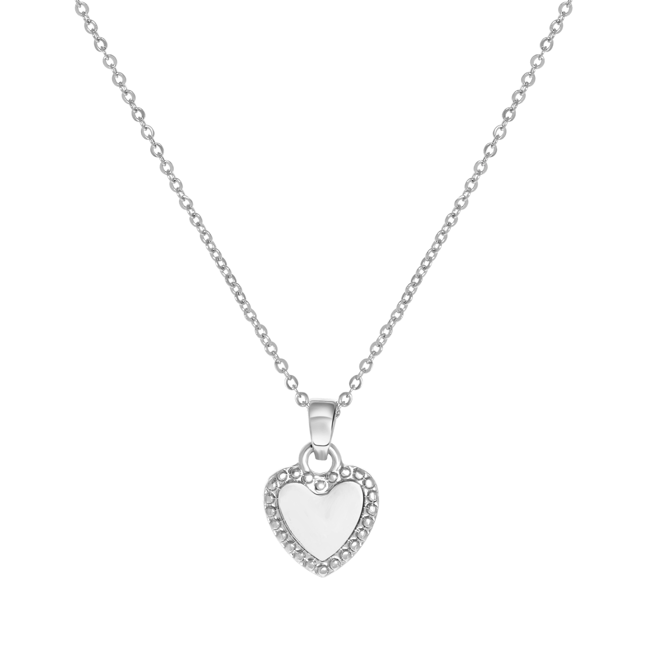 Zilverkleurige byoux ketting met hanger hart