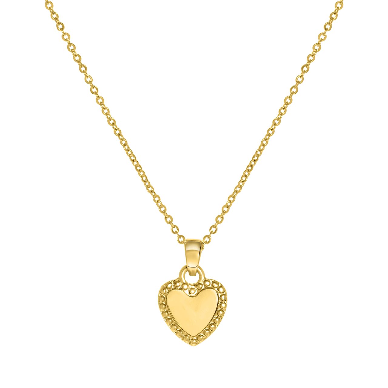 Goudkleurige byoux ketting met hanger hart