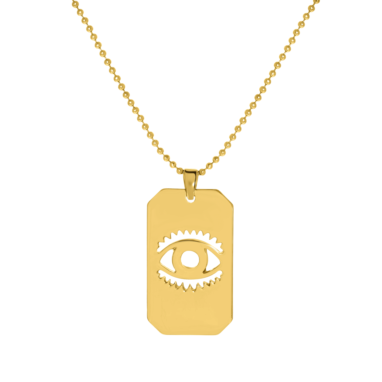 Goudkleurige byoux ketting met hanger oog