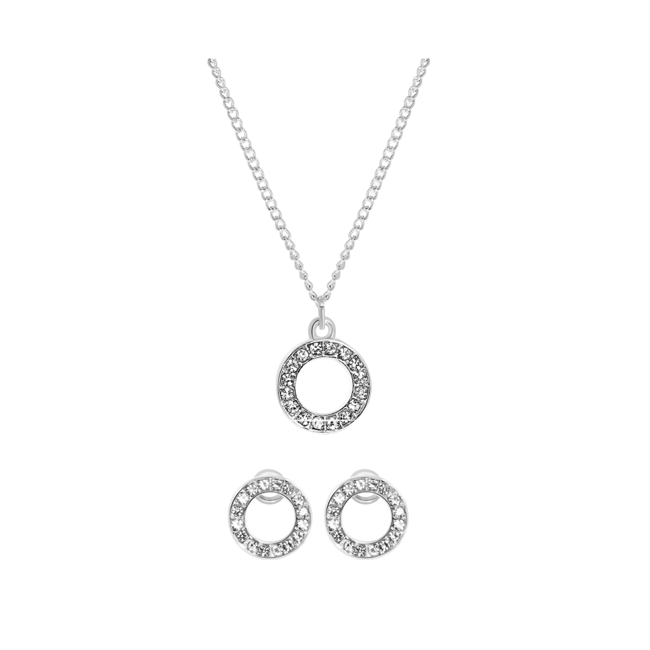 Byoux set ketting met oorbellen cirkel