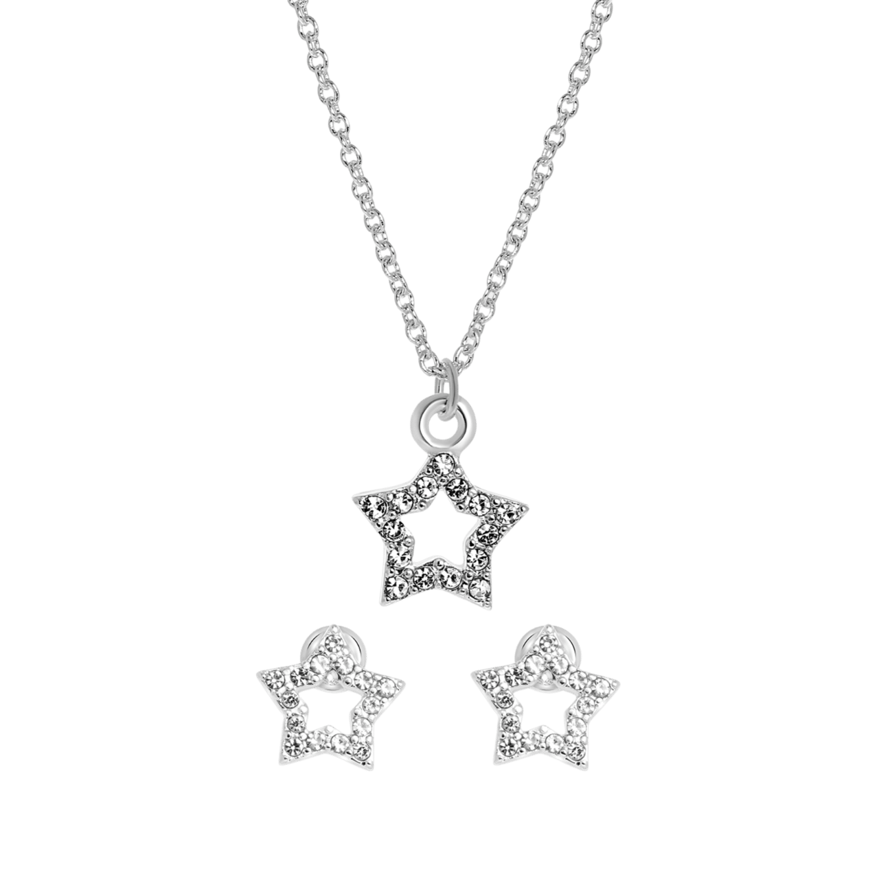 Bijoux zilverkleurige sieradenset met ster voor dames