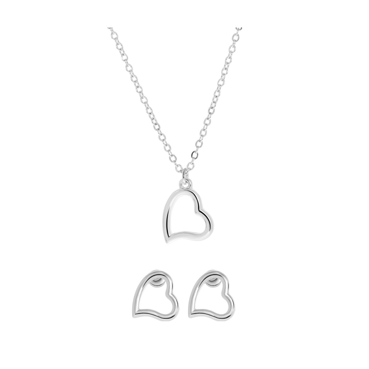 Cadeauset met ketting en oorbellen hart voor dames