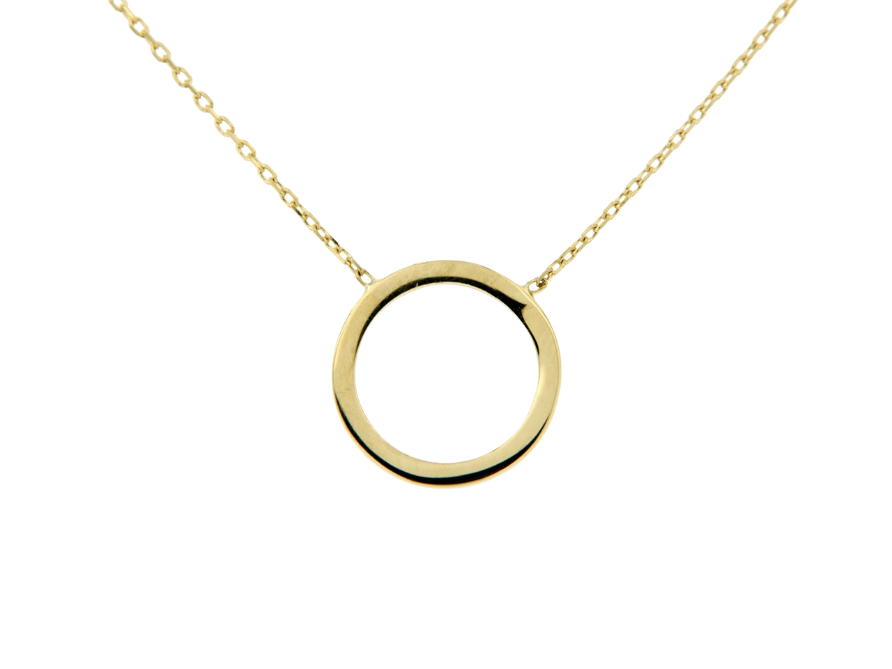 14 Karaat ketting met hanger cirkel