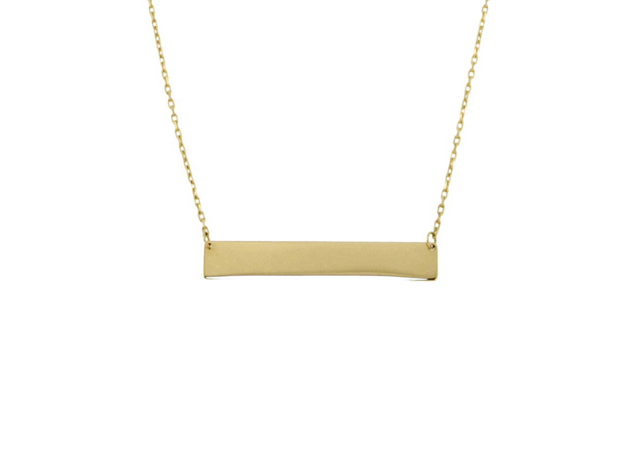 14 Karaat geelgouden ketting met hanger bar