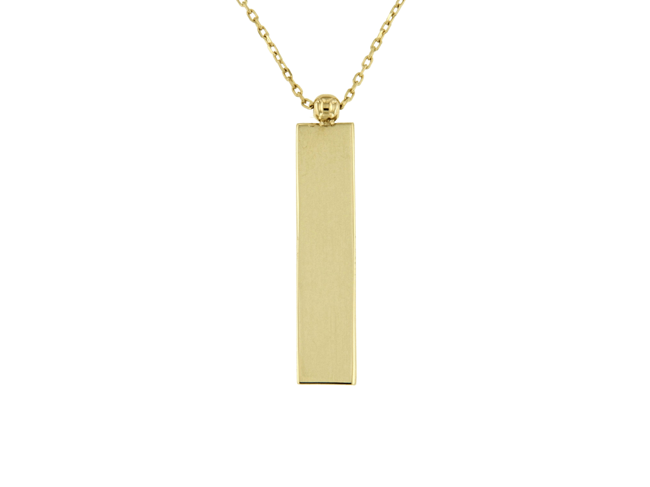 14 Karaat geelgouden ketting hanger bar verticaal