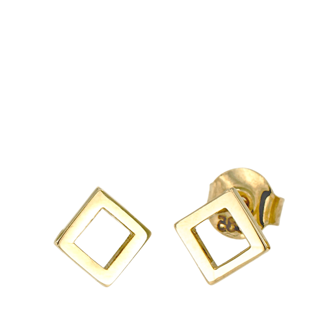 Ohrringe aus 585 Gelbgold, offenes Viereck