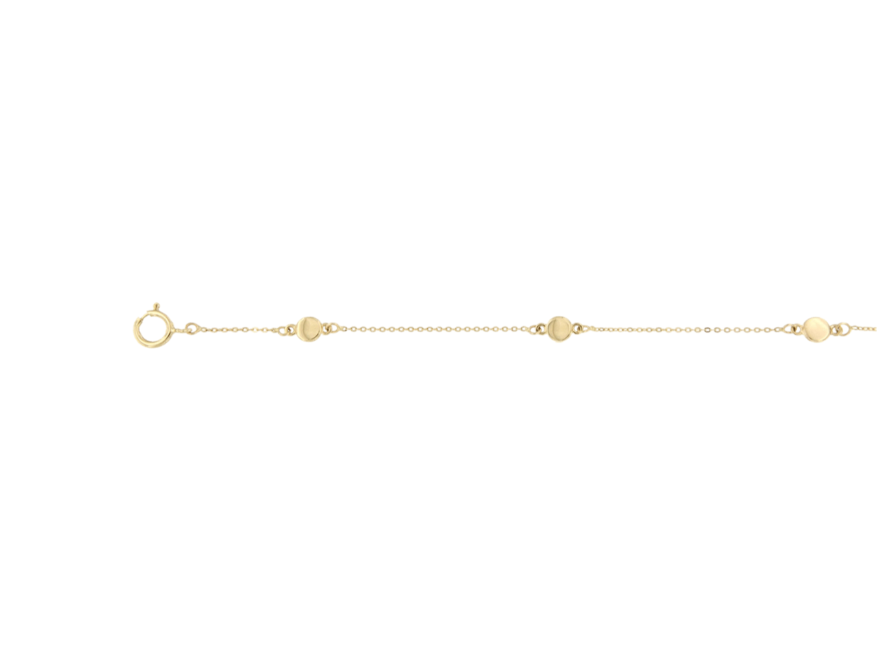 14 Karaat geelgouden armband met 5 rondjes