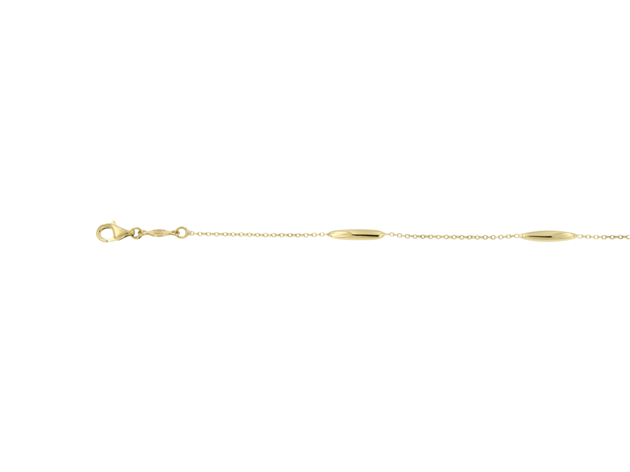 14 Karaat geelgouden armband rijstekorrel
