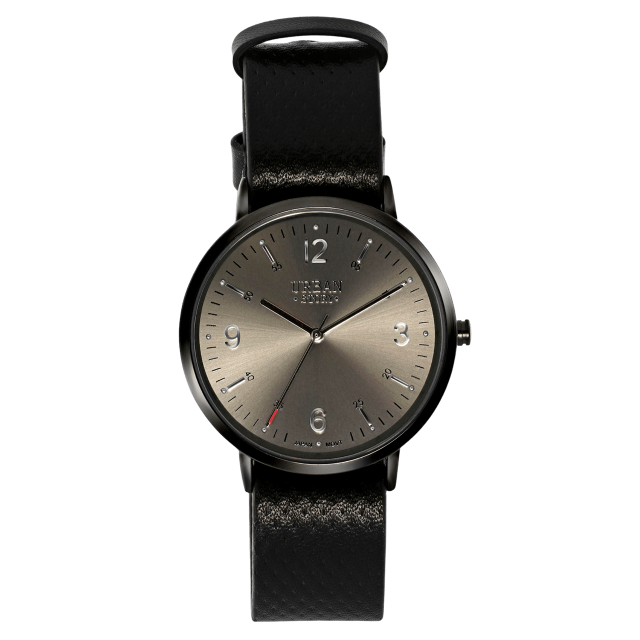 Urban Story Armbanduhr mit schwarzem Lederband