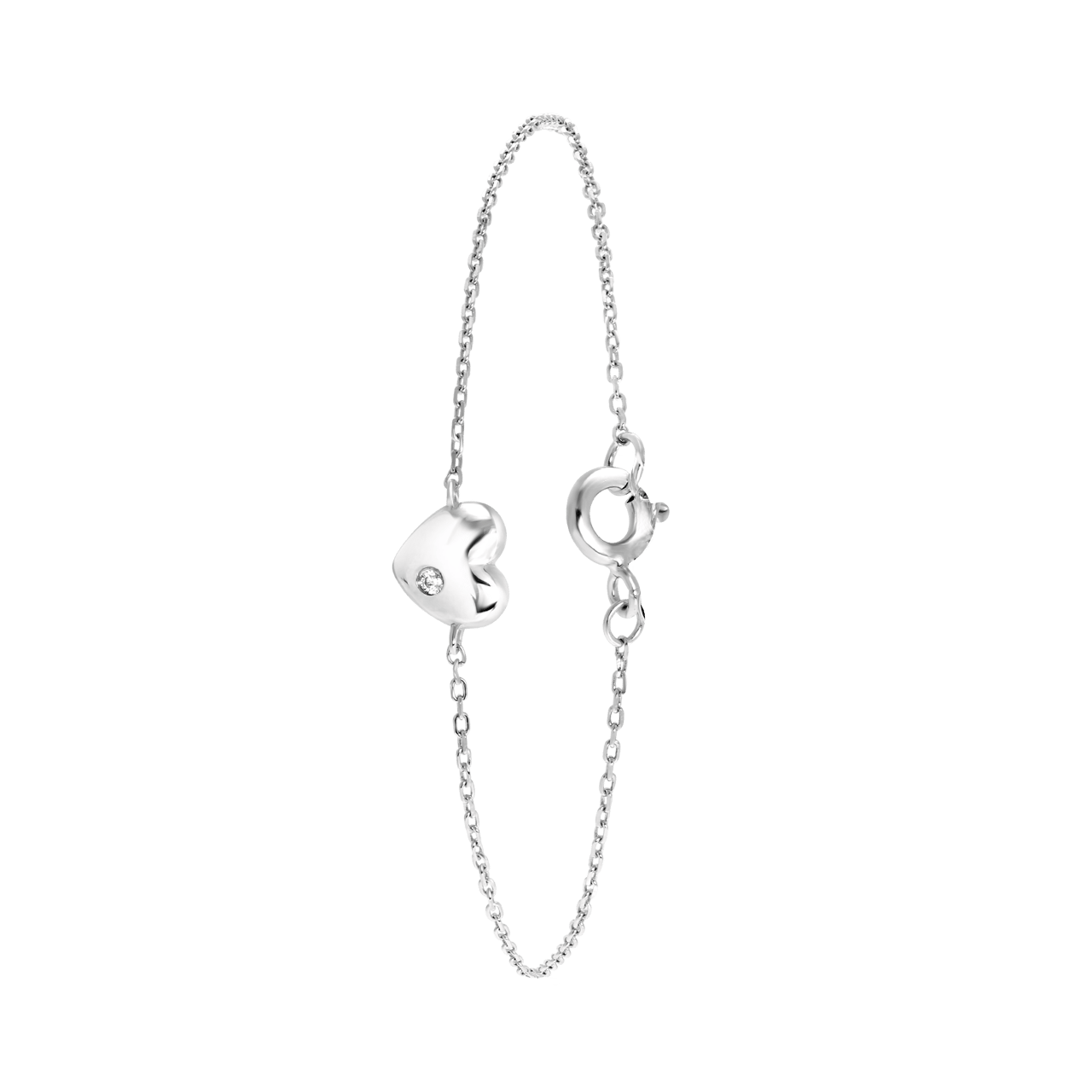 Zilveren armband hart met zirkonia
