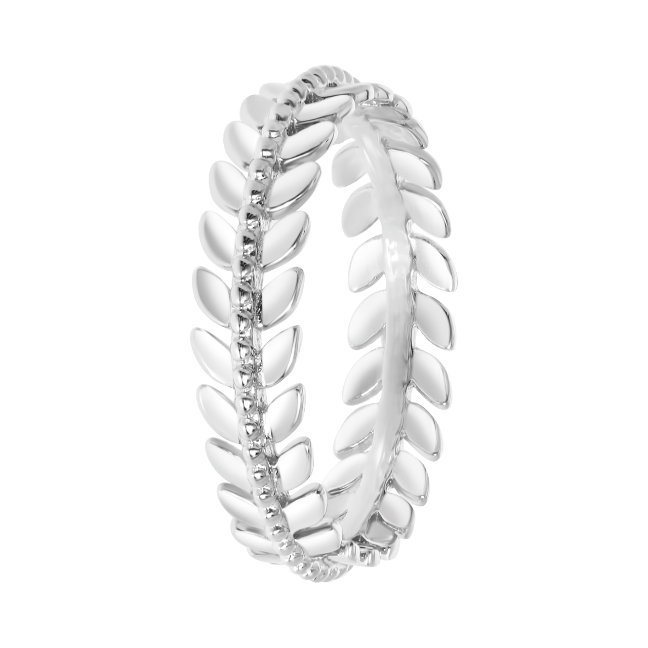Zilveren ring veer rondom met zirkonia