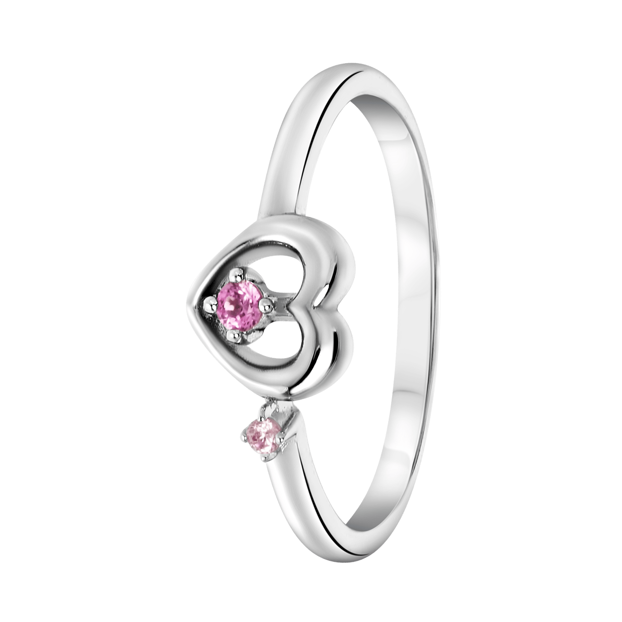 Kinderring aus 925 Silber mit rosafarbenem Zirkonia