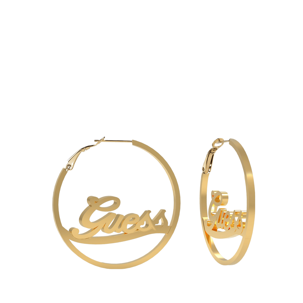 Guess oorbellen goldplated Gues logo
