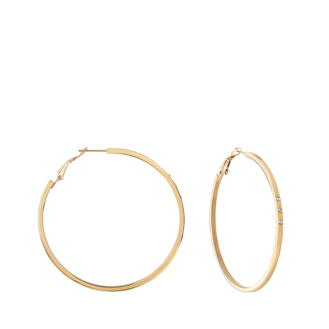 Guess stalen goldplated oorbellen Round & Round