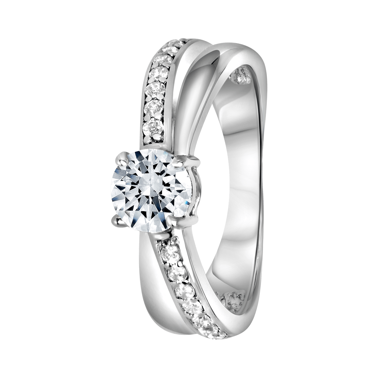 Zilveren ring met zirkonia