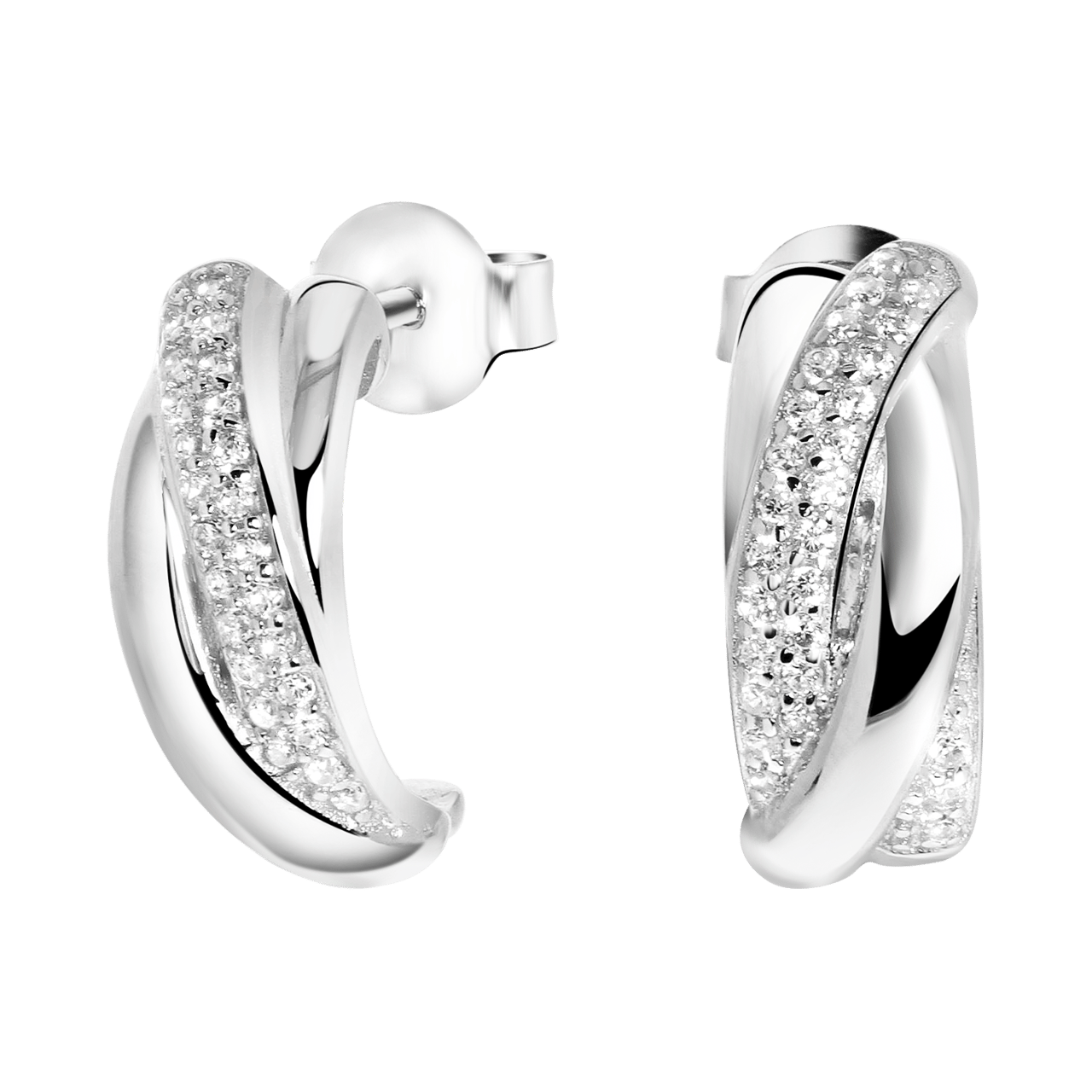 Ohrringe, 925 Silber, mit Zirkonia