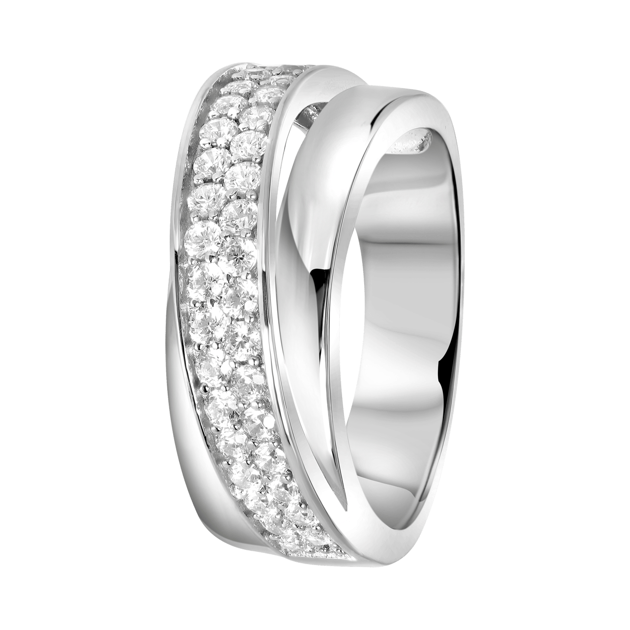 Ring, 925 Silber, breit, mit Zirkonia