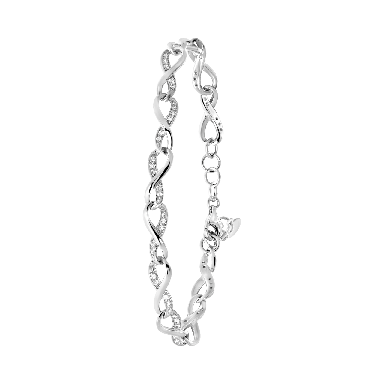 Zilveren armband infinity met zirkonia