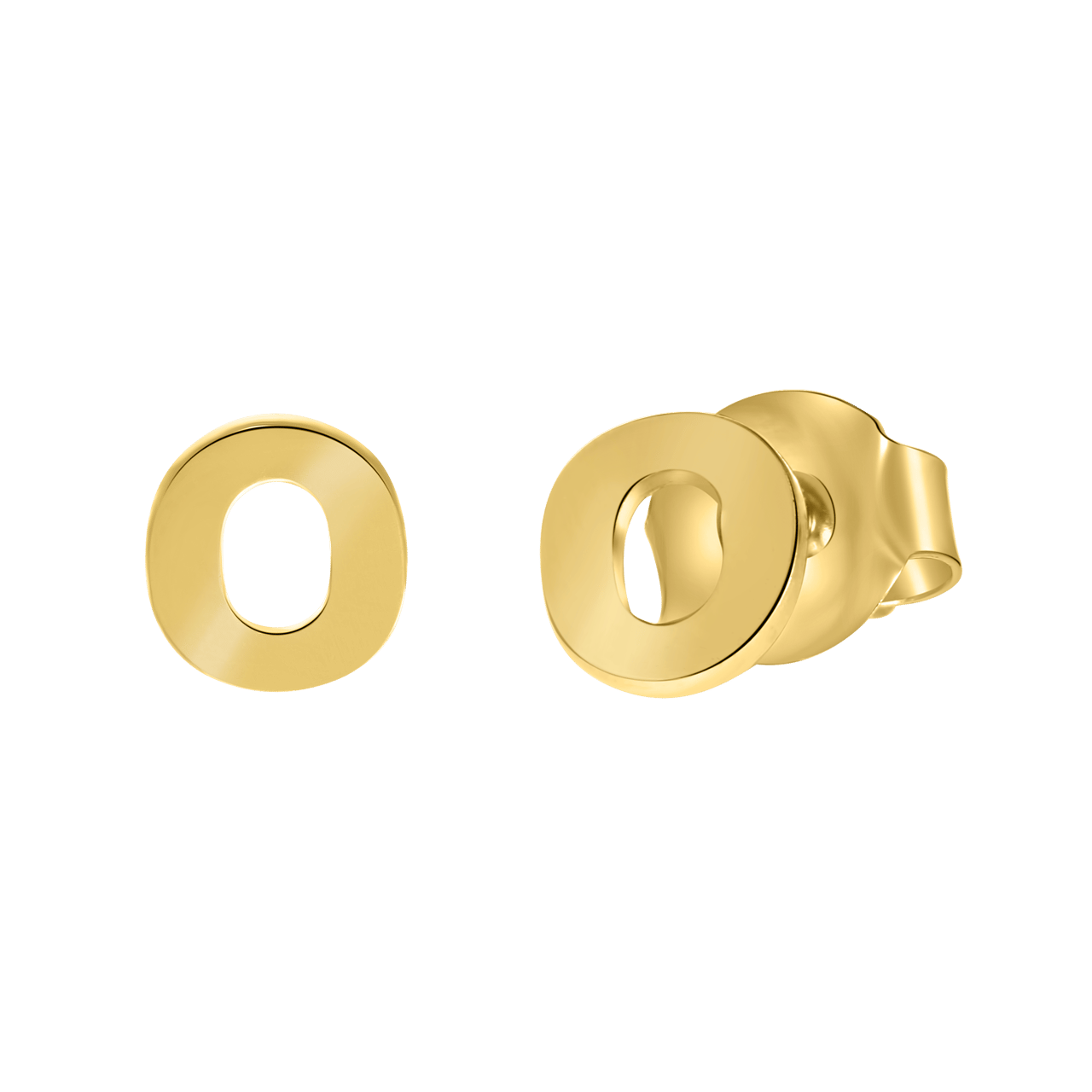 14 karaat geelgouden oorbel alfabet per stuk voor dames