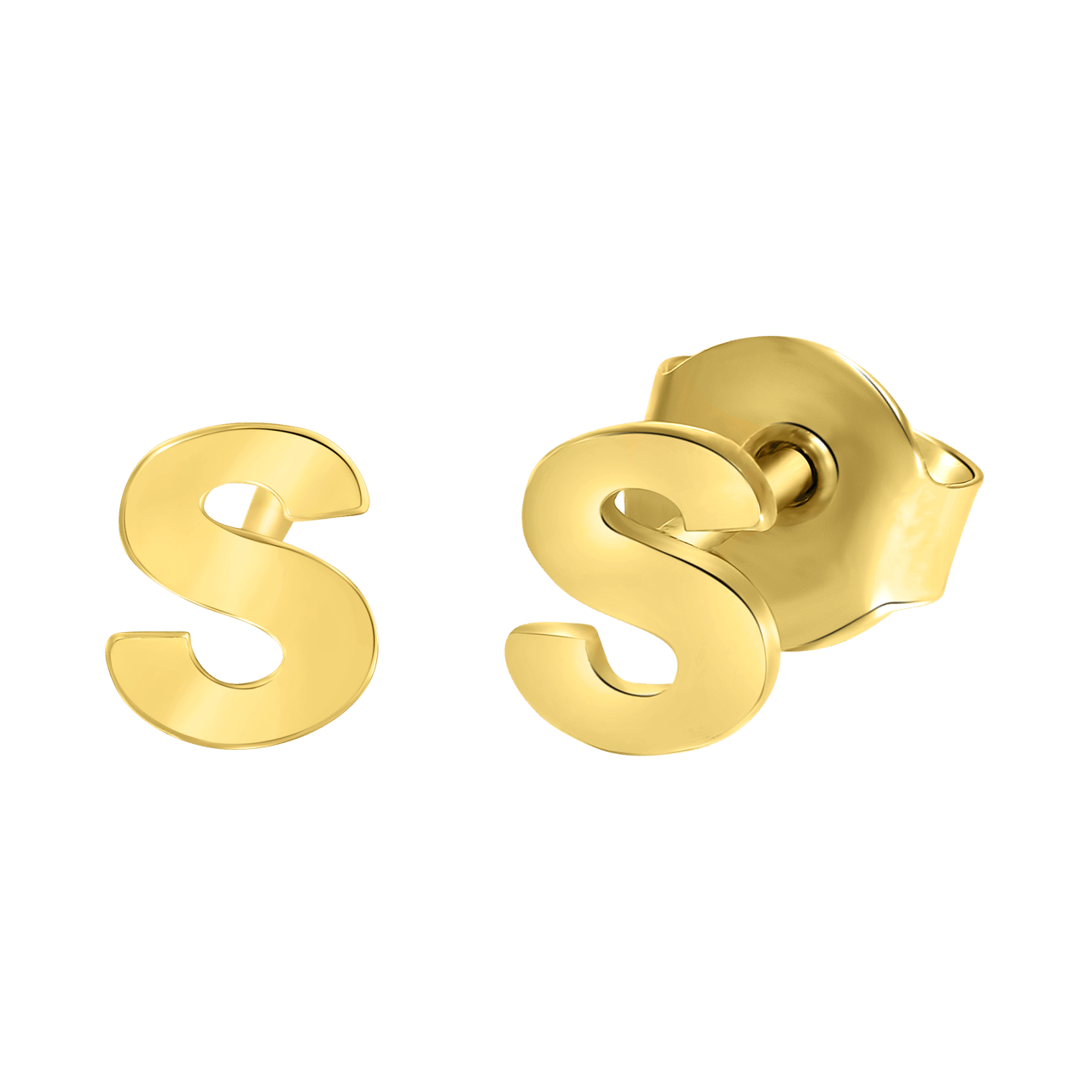 Ohrring Alphabet aus 585 Gelbgold, pro Stück
