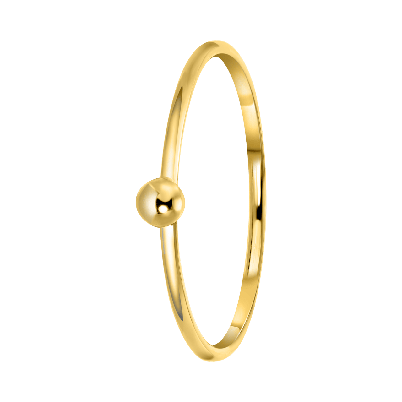 14 karaat geelgouden ring met 3mm bal