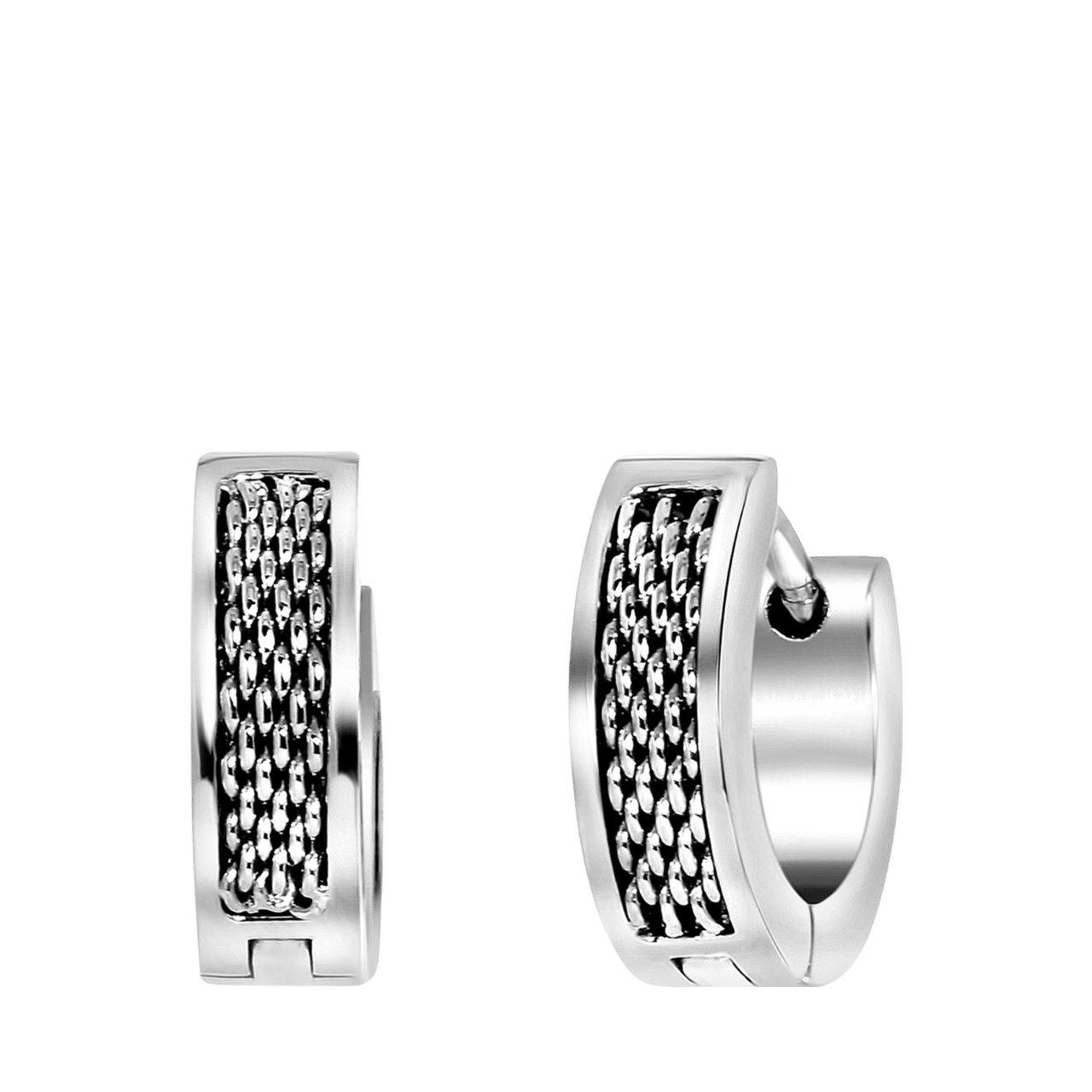 Donna mae gerecycled stainless steel oorringen mesh voor dames