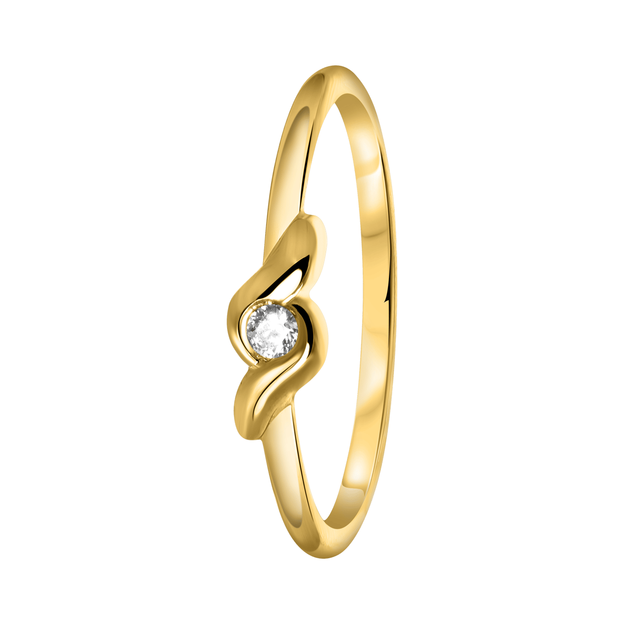 Damenring mit Zirkonia aus 586 Gelbgold