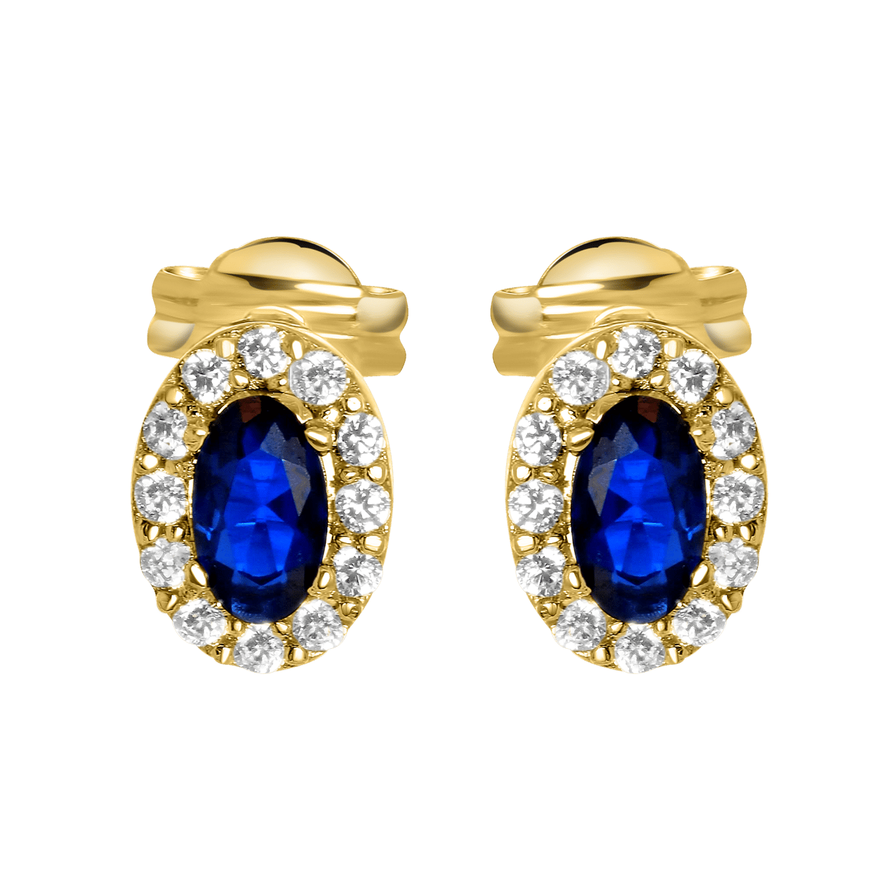 Ovale Ohrringe aus 585 Gold mit Zirkonia