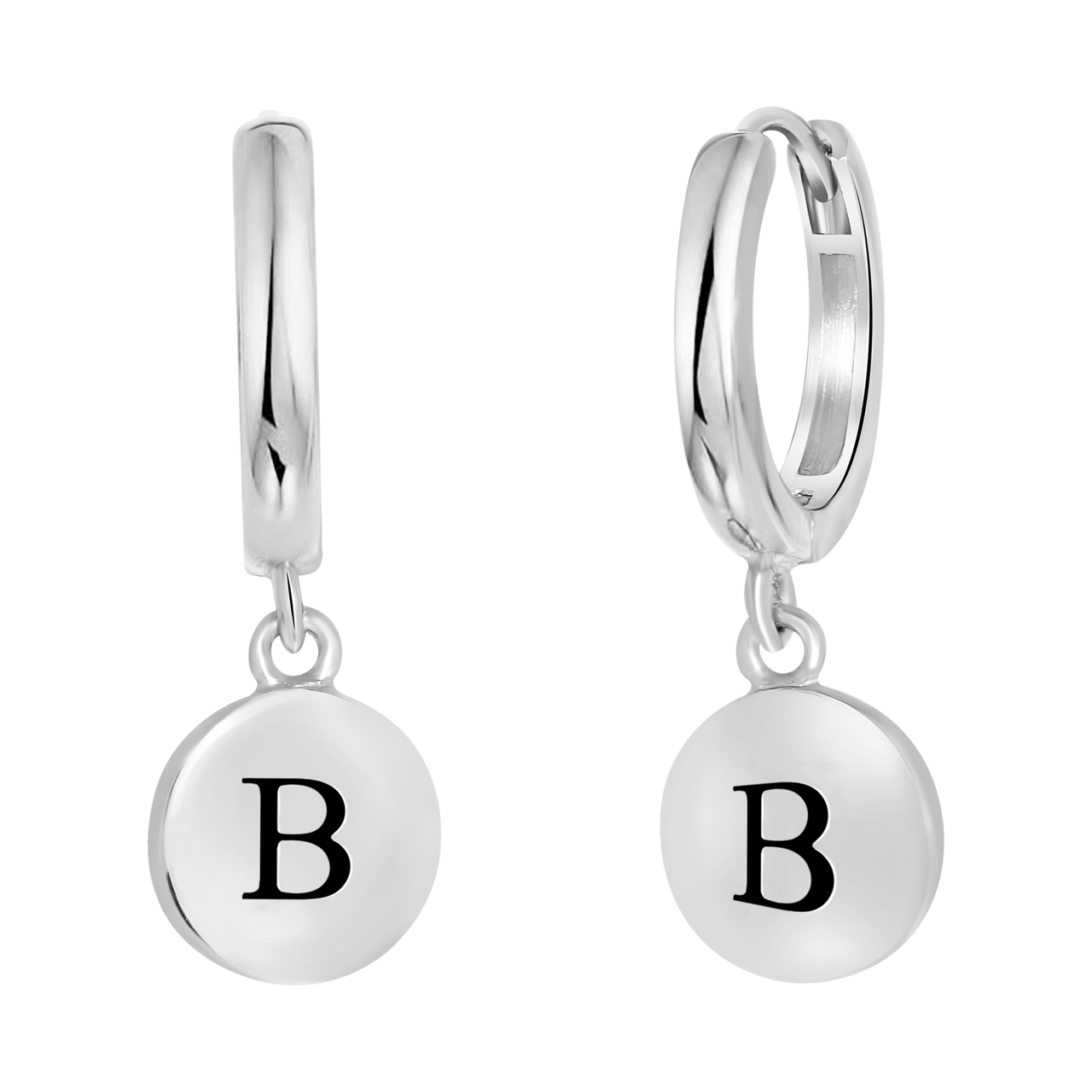 Ohrringe Alphabet aus rhodiniertem 925 Silber