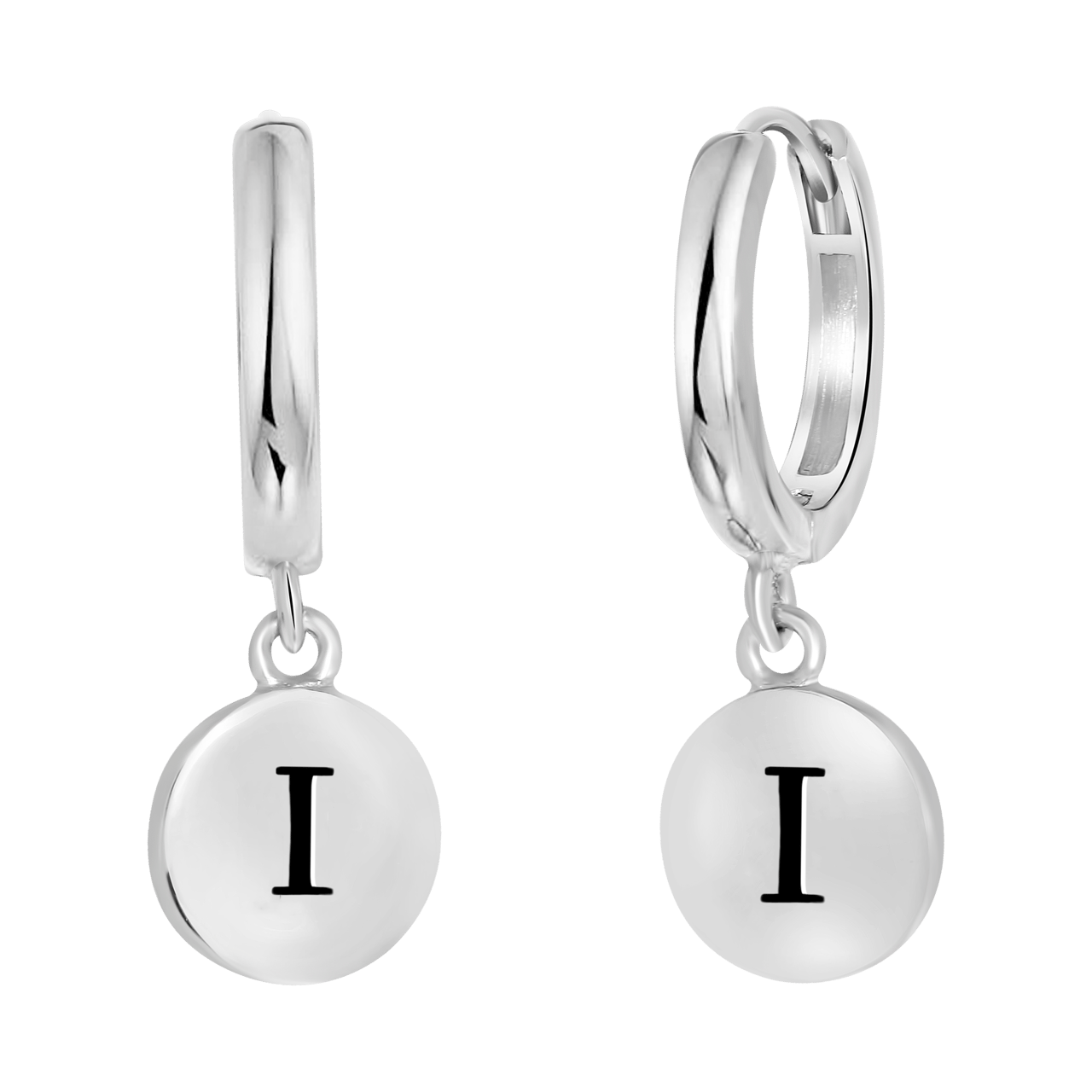 Ohrringe Alphabet aus rhodiniertem 925 Silber